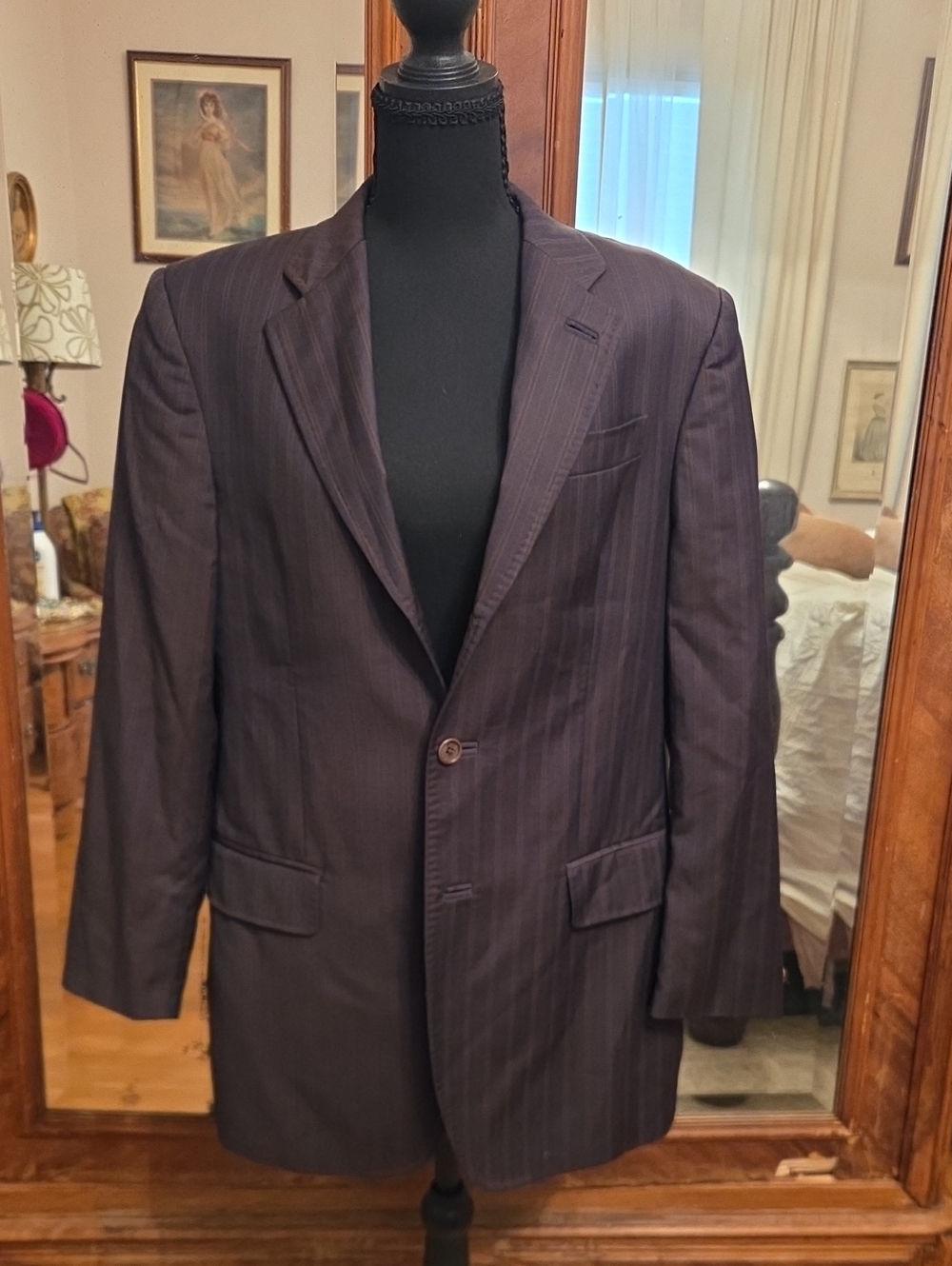 Ted Baker London Dark Brown Pinstripe Suit Jacket
